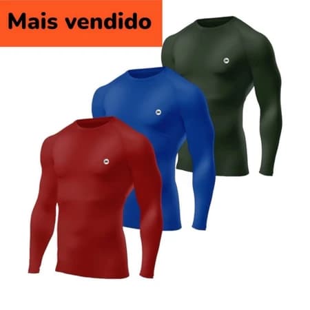 Kit Com 3 Camisas Térmicas Com Proteção UV Manga Longa