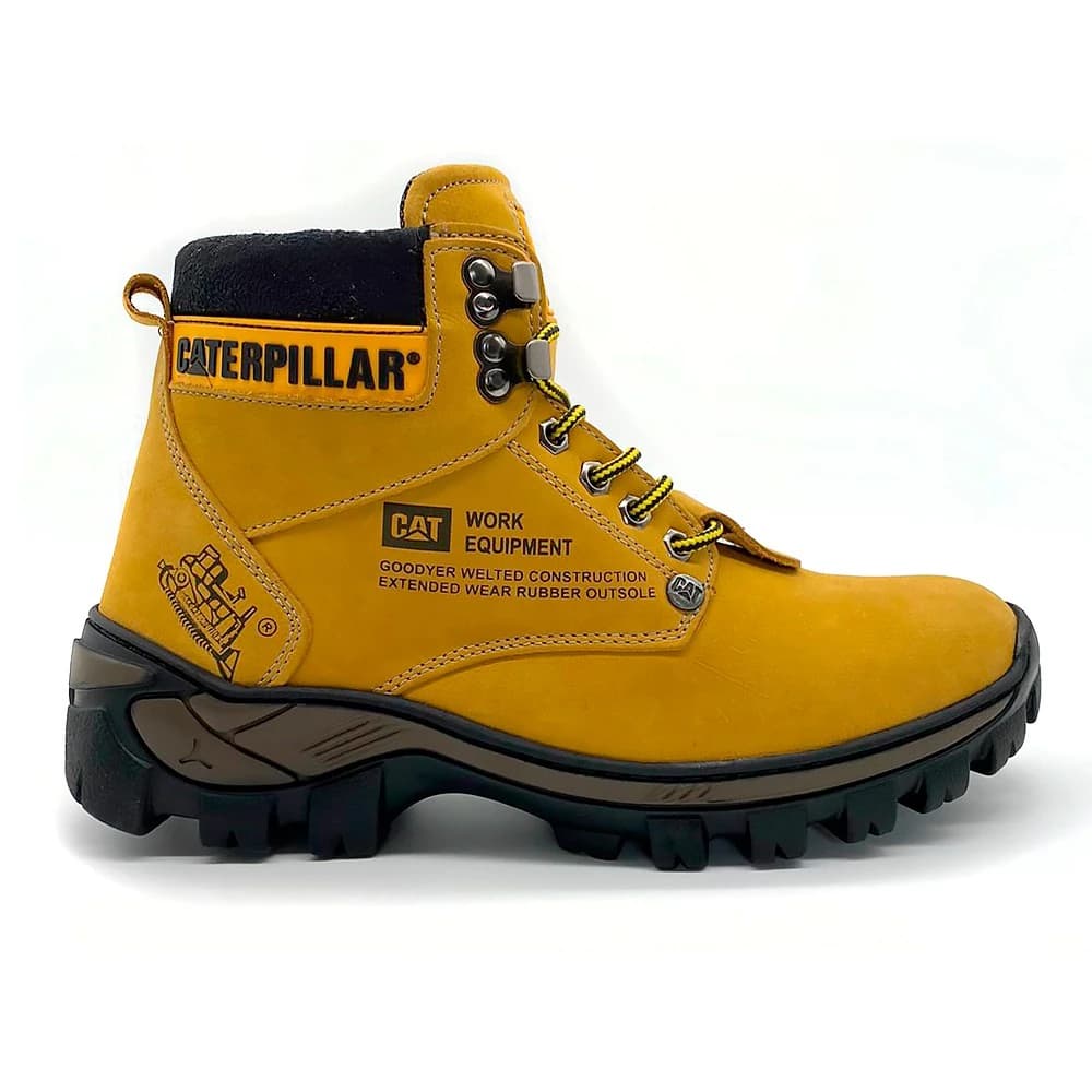 Bota Da Caterpillar Original Cat em couro e palmilha de gel com CA